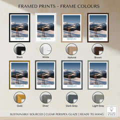 Framed Kronplatz ski resort poster with eight frame color options and mountain view.
