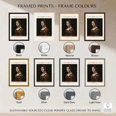 Framed Prints - Frame Colours featuring Leonardo da Vinci La Belle Ferronnière 1490s Renaissance Portrait Art Print.
