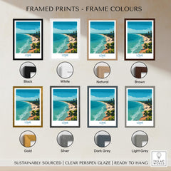 Lomé Togo Poster | West African Coastline Canvas Print framed in various colors including black, white, natural, and brown.