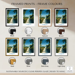 Lovers Key Florida Poster | Tropical Nature Path Canvas Print displayed in various frame colors including black, white, and natural.