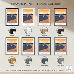 Framed Death Valley National Park print wall art in eight frame color options