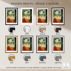 Framed Matisse Art Prints - Woman on Balcony Sea View Poster in various frame colours: Black, White, Natural, Brown, Gold, Silver, Dark Grey, Light Grey.