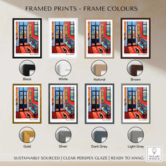 Matisse Art Prints - Interior with Cat and Open Door Poster displayed with various frame colors options.