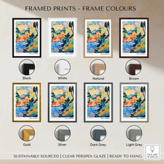 Framed prints featuring various frame colors including Black, White, Natural, Brown, Gold, Silver, Dark Grey, and Light Grey.
