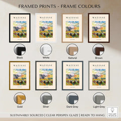 Matisse Art Prints - Abstract Painterly Landscape Bridge Poster framed in various color options including black, white, and more.