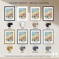 Claude Monet Art Print - Elegant Seaside Beach Wall Art framed print color options including black, white, natural, brown, gold, silver, dark grey, light grey.