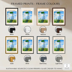 Monet Woman with Parasol Madame Monet Son Impressionist Art Print Poster framed in various colors