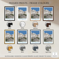 Mount Rushmore Poster | Black Hills National Memorial Canvas Print South Dakota framed in various colors