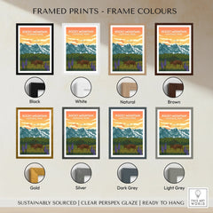 Rocky Mountain National Park art print with eight frame color options, wall art decor