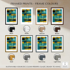 Framed prints in various colors including black, white, natural, brown, gold, silver, dark grey, and light grey.