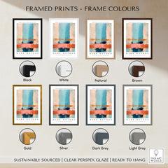 Framed Rothko Inspired Abstract Pastel Color Art Prints in various frame colors: Black, White, Natural, Brown, Gold, Silver, Dark Grey, Light Grey.