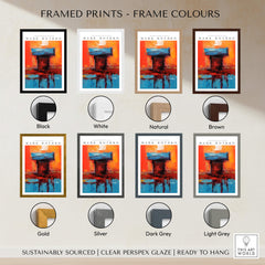 Rothko Style Bold Color Contrast Painting Print | Modern Wall Decor framed print options in various colors.