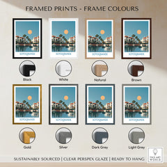 Sotogrande Spain Canvas Print | Mediterranean Waterfront Scenery Poster framed print options with various frame colors.