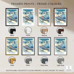 Framed Val Thorens Print options showcasing various frame colors including black, white, natural, and more.
