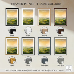 Yorkshire Dales National Park framed print in eight frame color options, landscape wall art