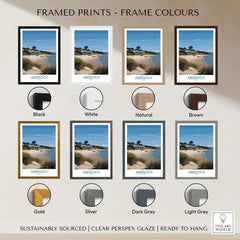 Abersoch Wales Sand Dunes Beach Art Print | Sailboats Coastal Wall Decor framed print options and colours