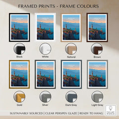 Framed Antalya Canvas Print options with various frame colors including Black, White, Natural, Brown, Gold, Silver, Dark Grey, Light Grey.