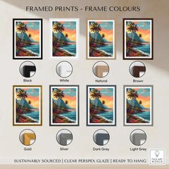 Framed prints color options for Big Island Hawaii Kona Coast Canvas Art Print | Vibrant Hawaiian Wall Art.