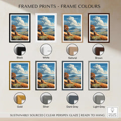 Framed prints of Peak District Scenic View Canvas Print | Derbyshire Home Wall Art in various frame colors