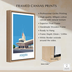 Asmara Eritrea Print – Fiat Tagliero Poster framed canvas print showcasing professional giclée quality.