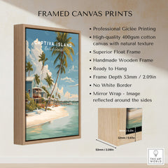 Captiva Island Florida Print – Coastal Palm Tree Art framed canvas print showcasing tropical landscape.