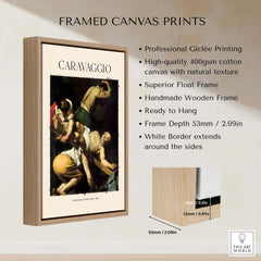 Caravaggio Art Print - Crucifixion of Saint Peter 1601 framed canvas print showcasing professional giclée quality.