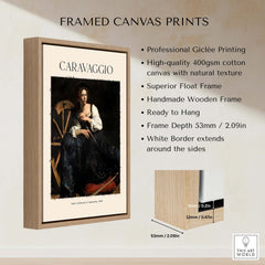 Caravaggio Art Print - Saint Catherine of Alexandria 1598 framed canvas print featuring high-quality giclée printing.