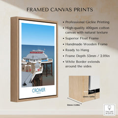 Cromer Norfolk Wall Art – Historic Seaside Pier Art Print framed canvas with professional giclée printing in high-quality.