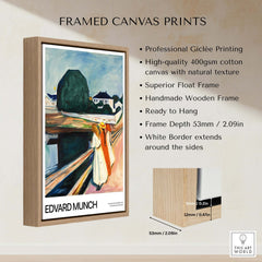 Edvard Munch Art Print - The Girls on the Bridge 1927 Painting - Museum Poster framed canvas print showcasing vibrant colors.