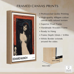 Edvard Munch Art Print - Madonna 1895 Color Lithograph Symbolist Poster framed canvas print on display.