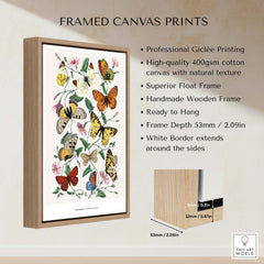 Paul Servais Butterflies Le Jardin des Plantes Vintage Botanical Wall Art framed canvas print with vibrant butterflies.