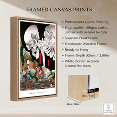 Exhibition Art Print Utagawa Kuniyoshi Skeleton Spectre Japanese Ukiyo-e Poster Wall Art displayed in a framed canvas print.