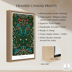 Exhibition Art Print William Morris Tulip Famous Pattern Arts Crafts Floral Poster Wall Art in a framed canvas print.
