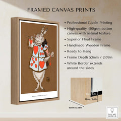 Exhibition Art Print William Henderson White Rabbit Alice in Wonderland Vintage Poster in a framed canvas print display.