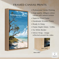 Honeymoon Island Wall Art Print | Florida Tropical Beach Travel Poster featuring beautiful coastal scenery.