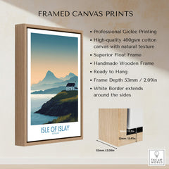 Isle of Islay Scotland Canvas & Art Print featuring a framed giclée print with wooden frame and hanging ready design.