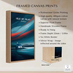 Isle of Islay Scotland Wall Art Print | Dramatic Sky Travel Poster features framed canvas with professional giclée printing.