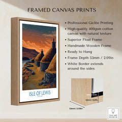 Framed canvas print of Isle of Lewis Scotland Canvas Print | Outer Hebrides Norse Mill Poster with professional quality features.