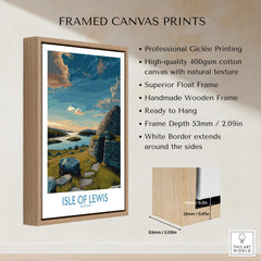 Isle of Lewis Scotland Canvas Print | Outer Hebrides Landscape Poster framed and ready to hang with detailed features.