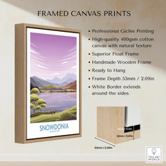Framed Snowdonia National Park canvas print with float frame and mountain landscape art