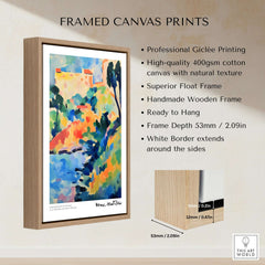 Matisse Art Prints - Abstract Coastal Landscape Poster displayed in a wooden frame with professional giclée printing features.