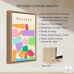 Matisse Art Prints - Colorful Geometric Shapes Abstract Print framed canvas with vibrant geometric designs.