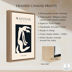 Matisse Art Prints - Abstract Organic Figure Cut Out Print displayed in a framed canvas print showcasing professional Giclée printing.