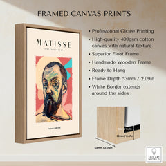 Matisse Art Prints - Expressive Self Portrait Poster framed canvas print showcasing Giclée quality and vibrant colors.