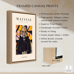 Matisse Art Prints - Portrait Man in Suit Geometric Wall Art framed canvas print showcasing high-quality giclée printing.