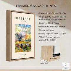 Matisse Art Prints - Abstract Painterly Landscape Bridge Poster framed canvas with Giclée printing and wood frame.