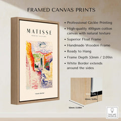 Matisse Art Prints - Abstract Fauvist Poster showcasing framed canvas print with Giclée printing and wooden frame.
