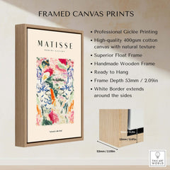 Matisse Art Prints - Abstract Expressive Swirls Colors Wall Art framed with high-quality canvas and natural texture.