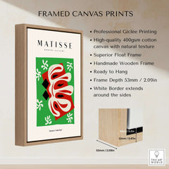 Matisse Art Prints -  Abstract Shape Red Green Poster framed canvas with professional Giclée printing.