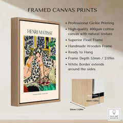 Matisse Poster - Odalisque with Black Armchair 1942 Art Print in a framed canvas print display.